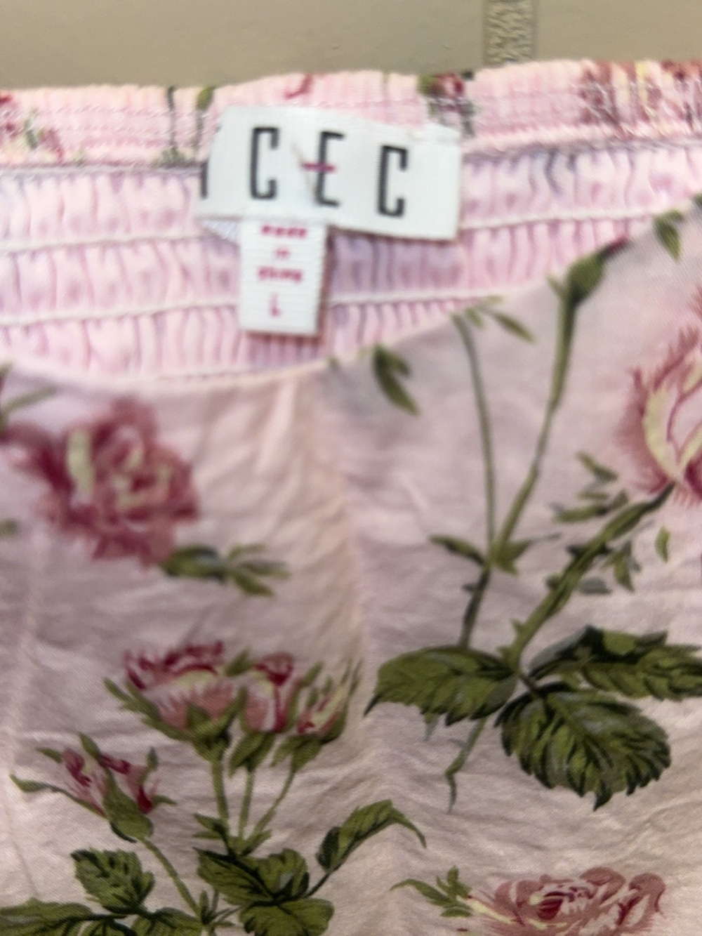 TCEC Pink Floral Midi Dress with Green Leaf Print - Picture 4 of 5